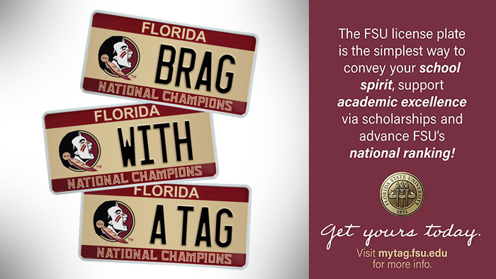 Ad for Alumni License Plate