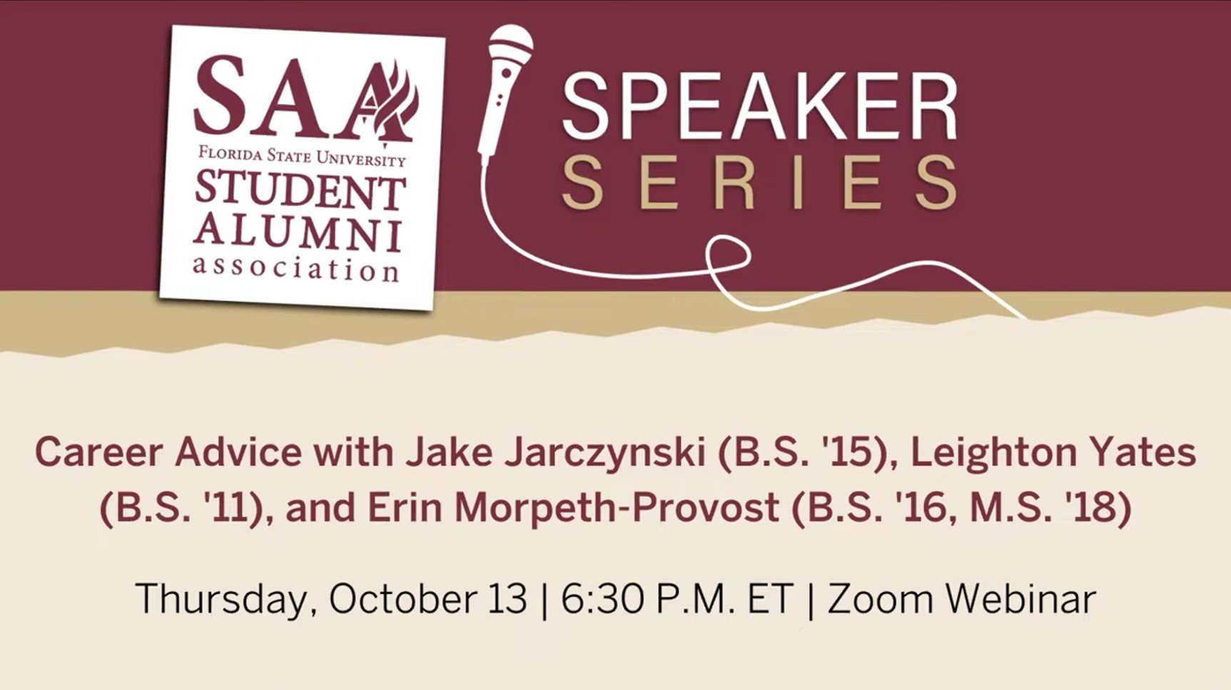 Career Advice with Jake Jarczynski (B.S. '15), Leighton Yates (B.S. '11) and Erin Morpeth-Provost (B.S. '16, M.S. '18)