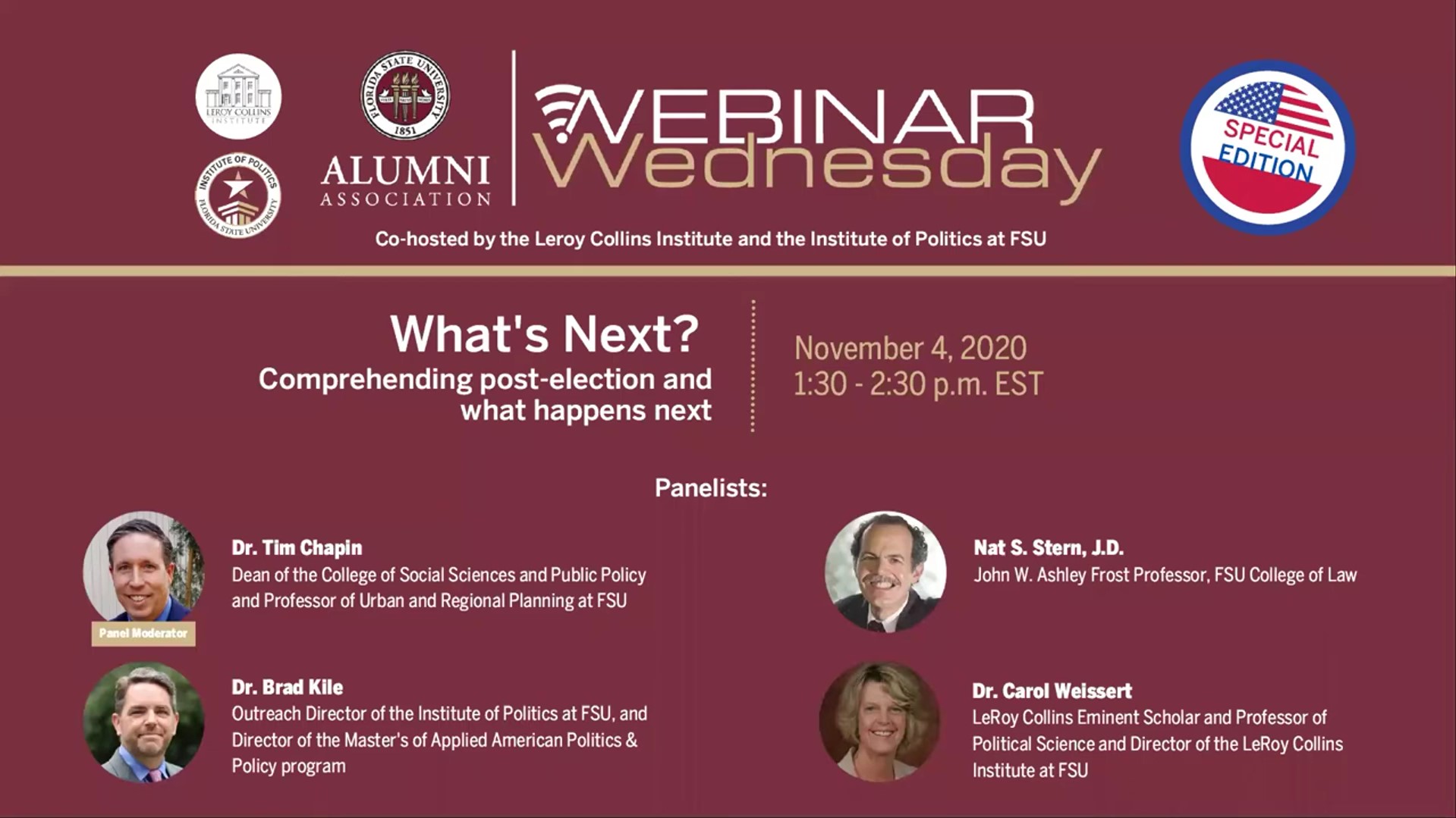 What’s Next? Comprehending post-election and what happens next panel discussion Presentation