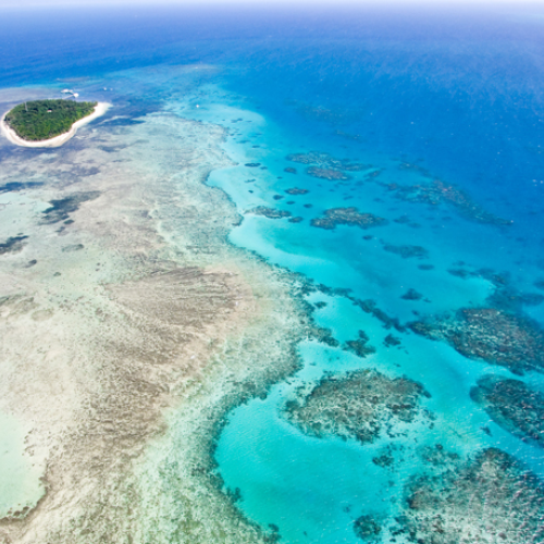 A photo of an island an Australian coastline
