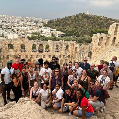 A group of students abroad