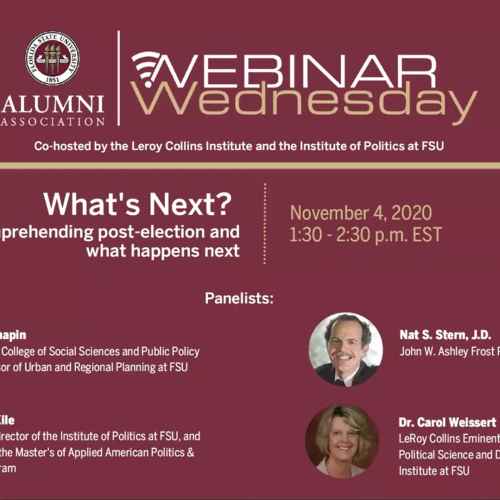 What’s Next? Comprehending post-election and what happens next panel discussion Presentation