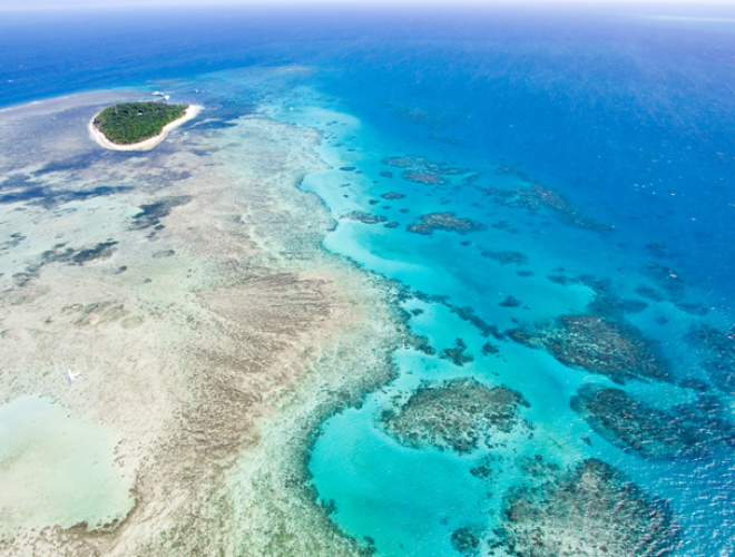 A photo of an island an Australian coastline